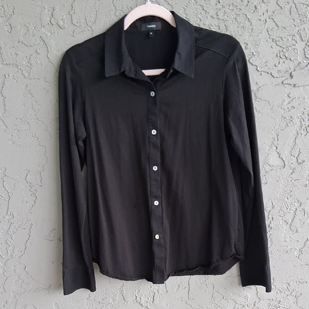 Theory Black Casual Button Down Shirt